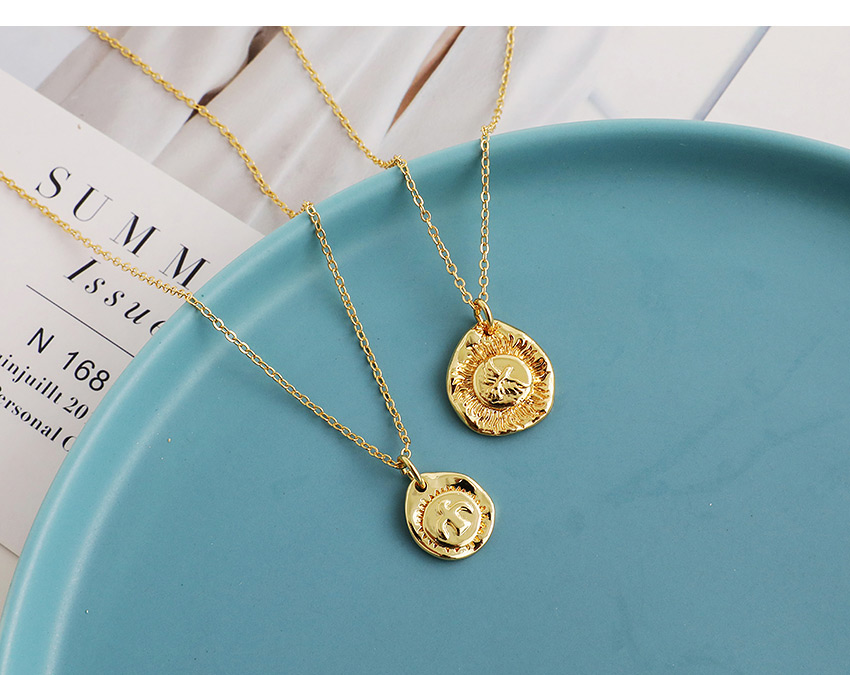 Fashion Golden Copper Inlaid Zircon Sunbird Necklace,Necklaces
