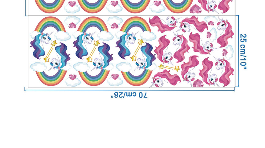 Fashion Color Mixing Rainbow Cloud Unicorn Environmental Wall Sticker,Kitchen