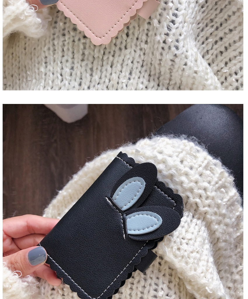 Fashion Blue Soft Face Rabbit Ear Lace Short Wallet,Wallet