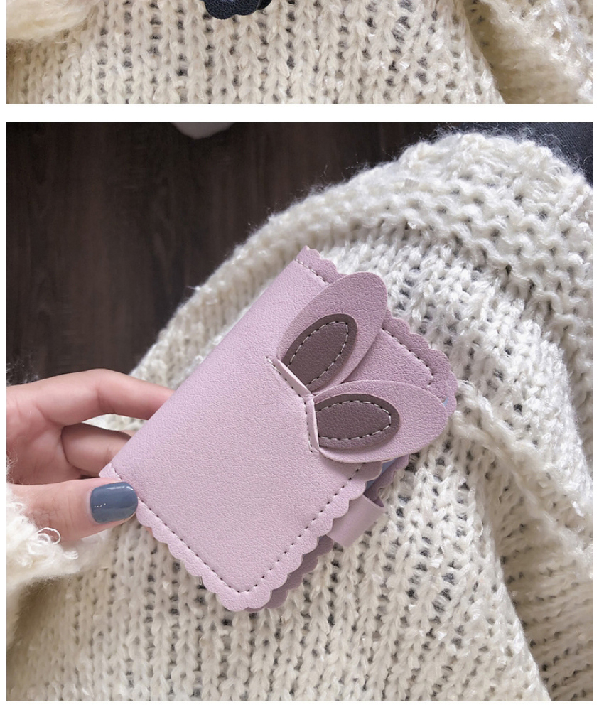 Fashion Purple Soft Face Rabbit Ear Lace Short Wallet,Wallet
