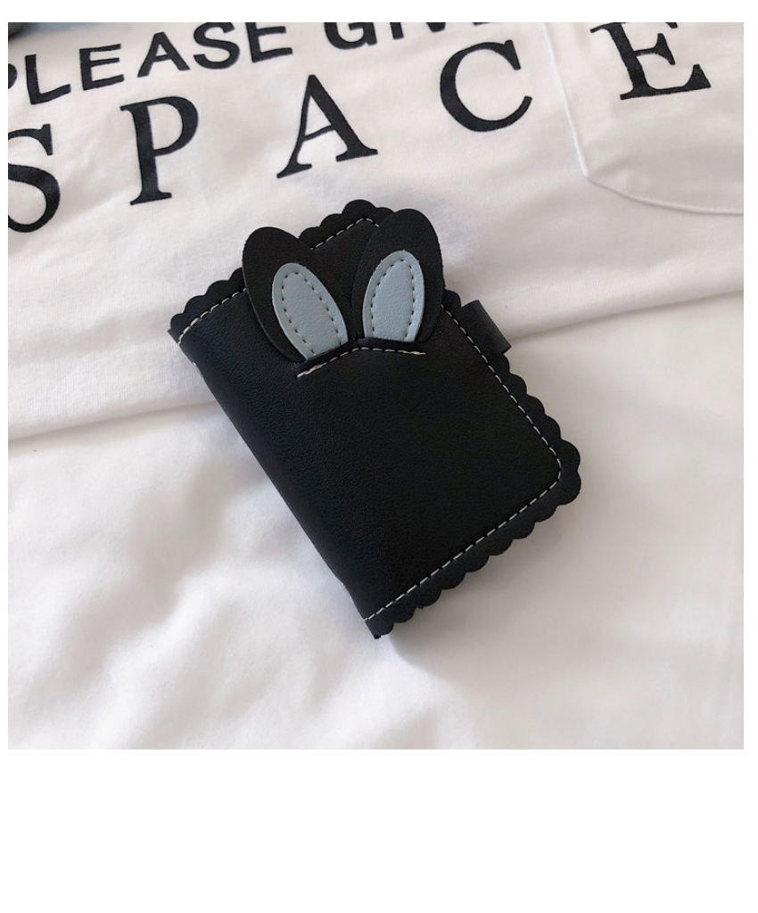 Fashion Blue Soft Face Rabbit Ear Lace Short Wallet,Wallet