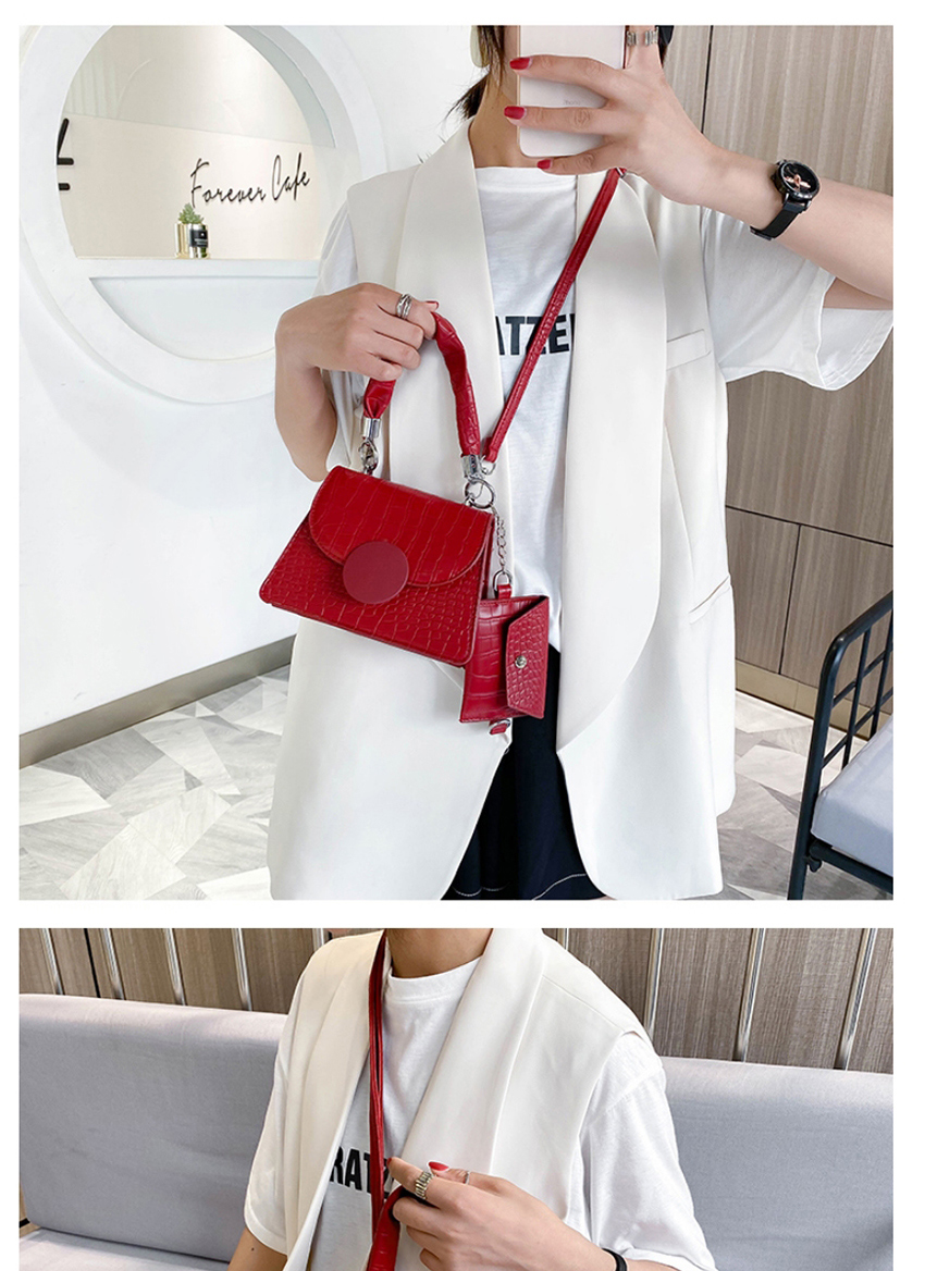 Fashion Red Stone Pattern Flap Shoulder Crossbody Bag,Shoulder bags
