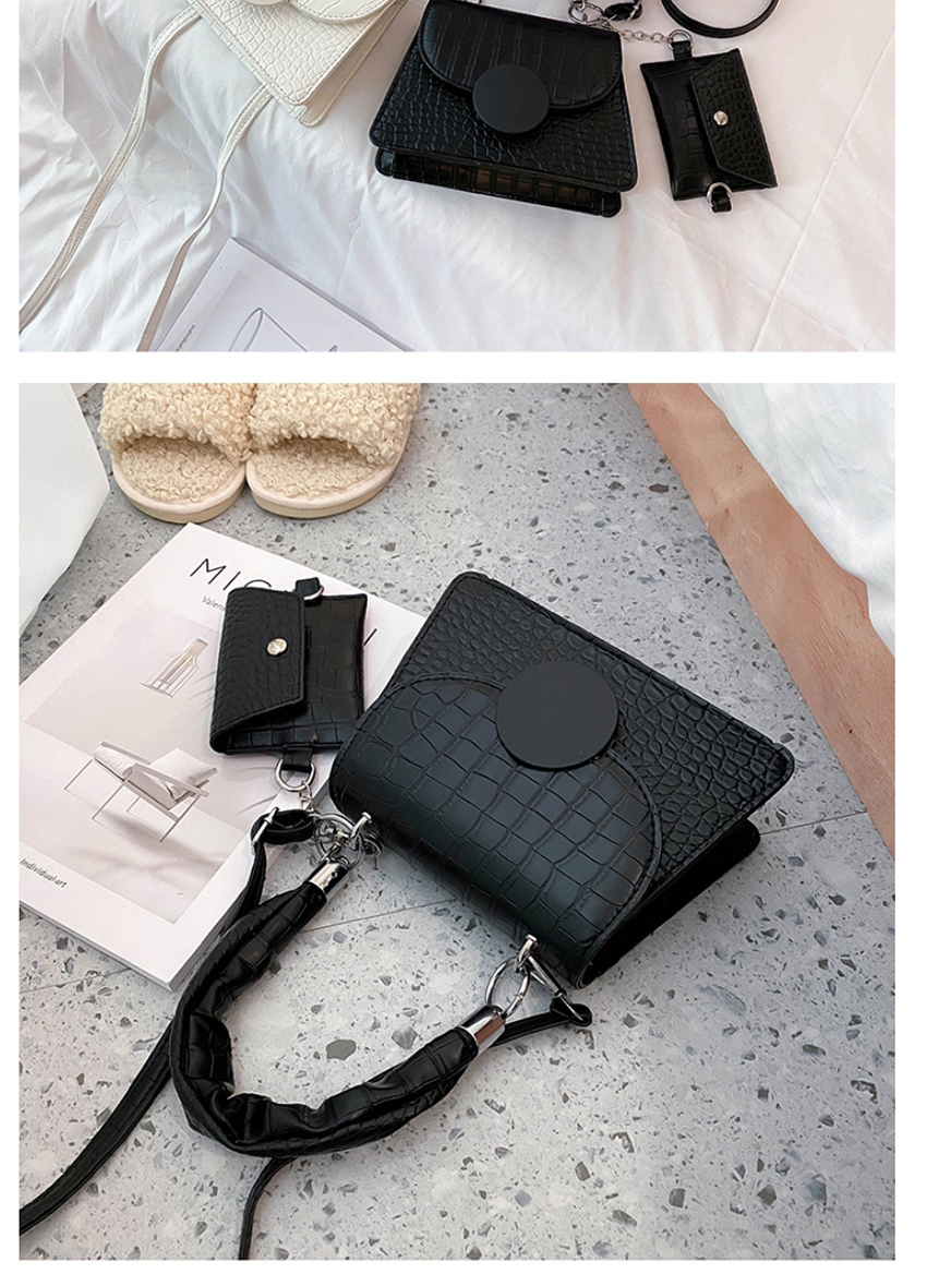 Fashion Black Stone Pattern Flap Shoulder Crossbody Bag,Shoulder bags