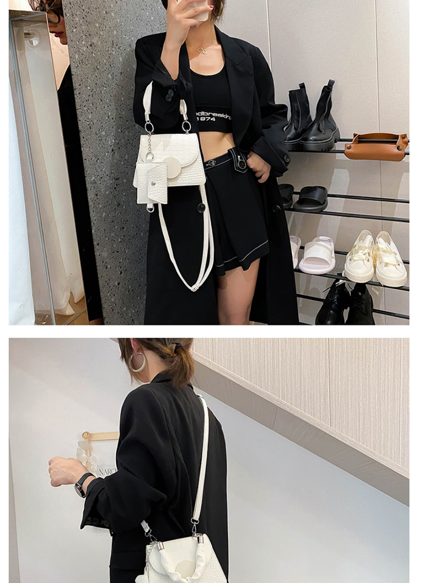 Fashion White Stone Pattern Flap Shoulder Crossbody Bag,Shoulder bags