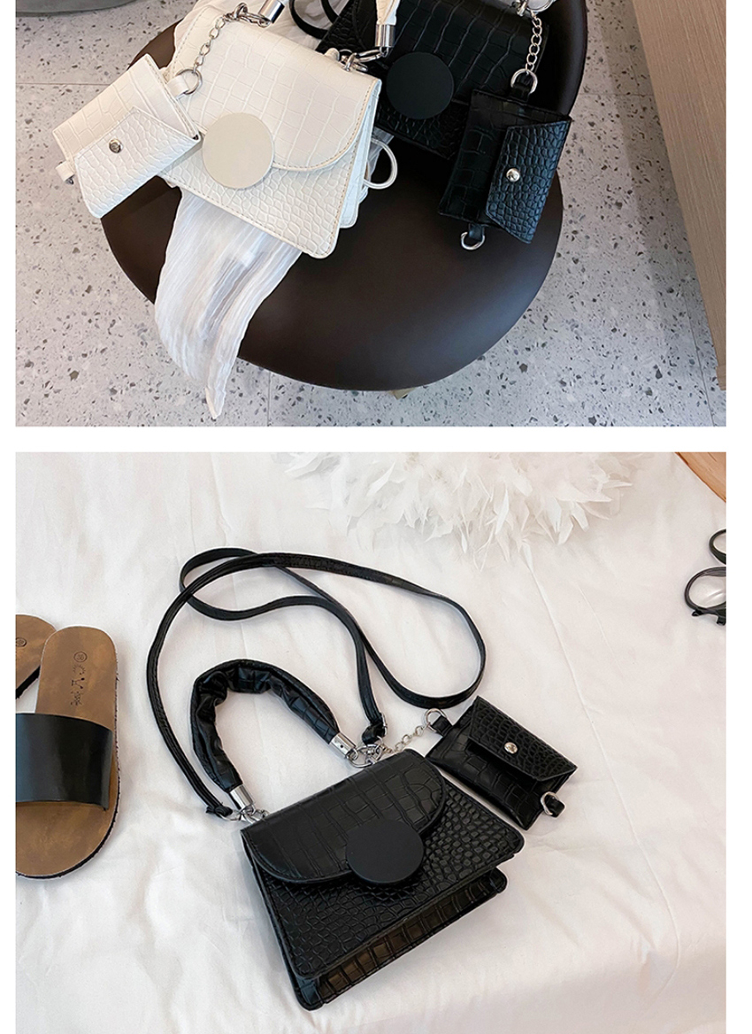 Fashion Black Stone Pattern Flap Shoulder Crossbody Bag,Shoulder bags