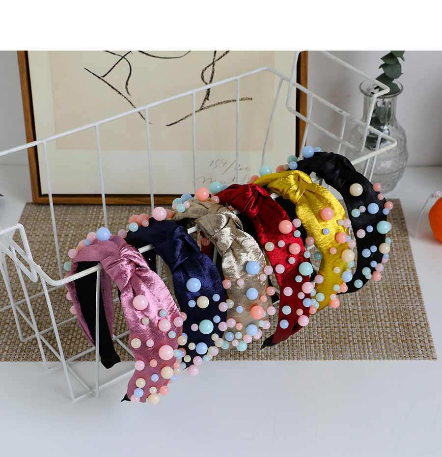 Fashion Red Fabric Resin Beads Knotted Headband,Head Band