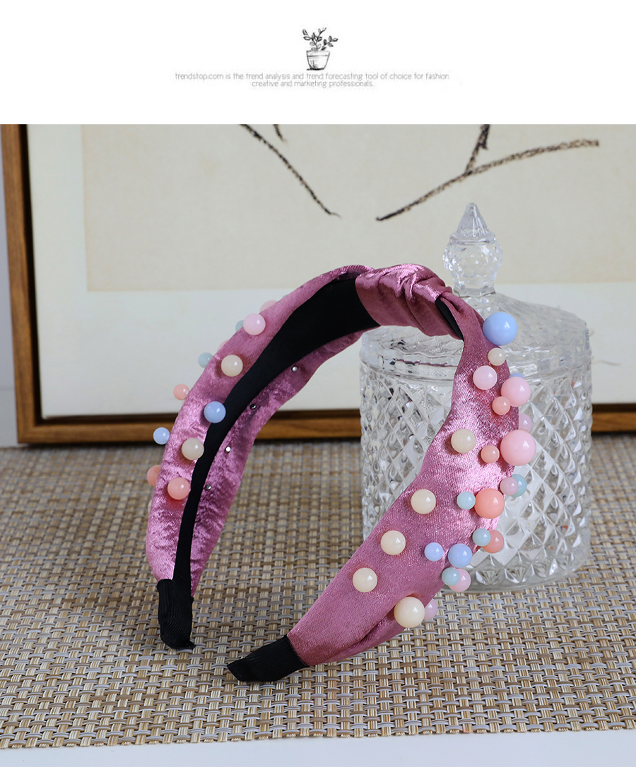 Fashion Champagne Fabric Resin Beads Knotted Headband,Head Band