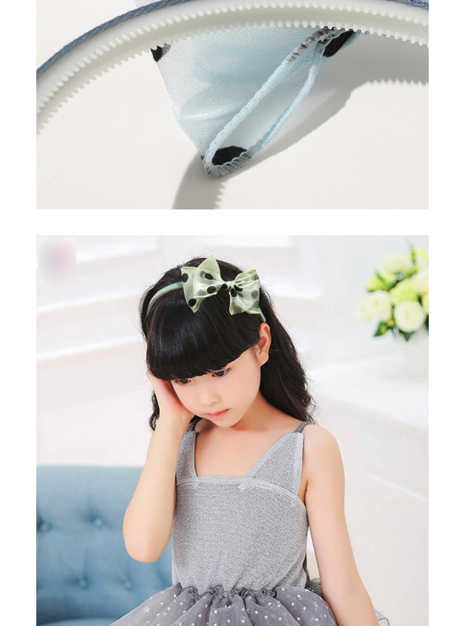 Fashion Wave Point-gray Net Yarn Polka Dot Double Neck Bowknot Childrens Headband,Head Band