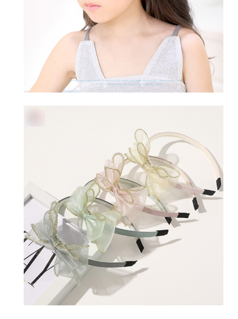 Fashion Pure Color-gray Net Yarn Polka Dot Double Neck Bowknot Childrens Headband,Head Band