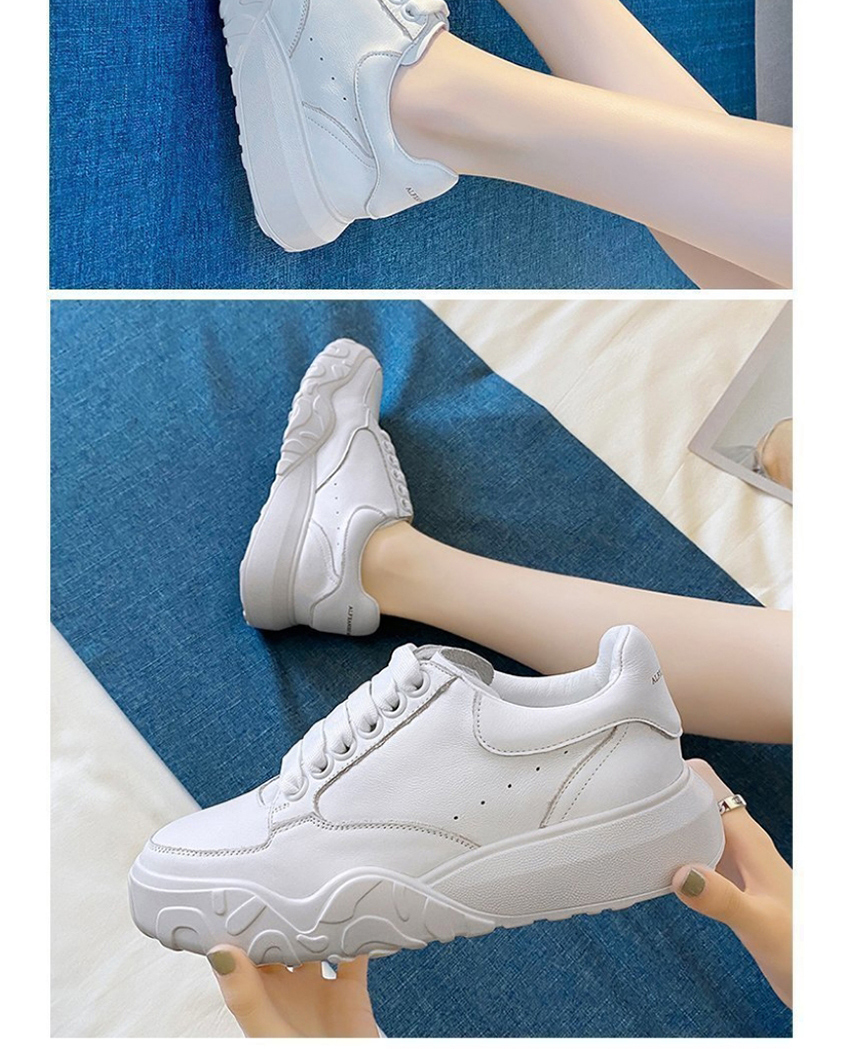 Fashion White Trifle Platform Tether Old Shoes,Slippers