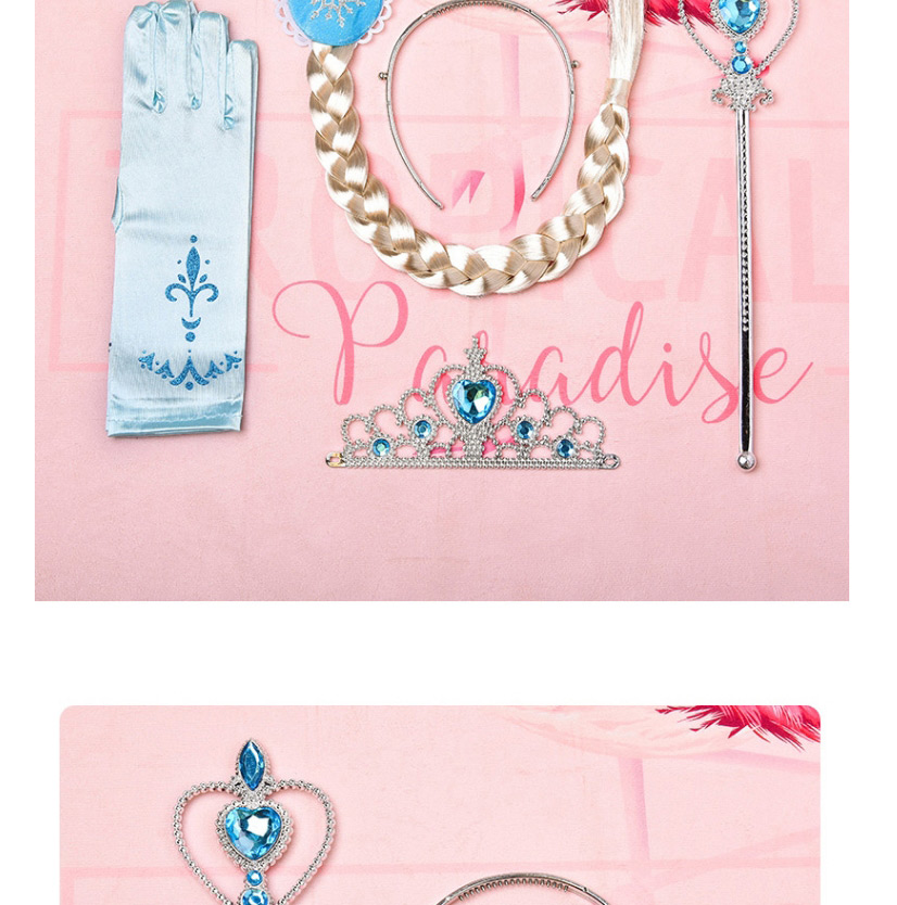 Fashion Four-piece Purple Crown Diamond Crown Magic Wand Childrens Hair Accessories Set,Jewelry Sets