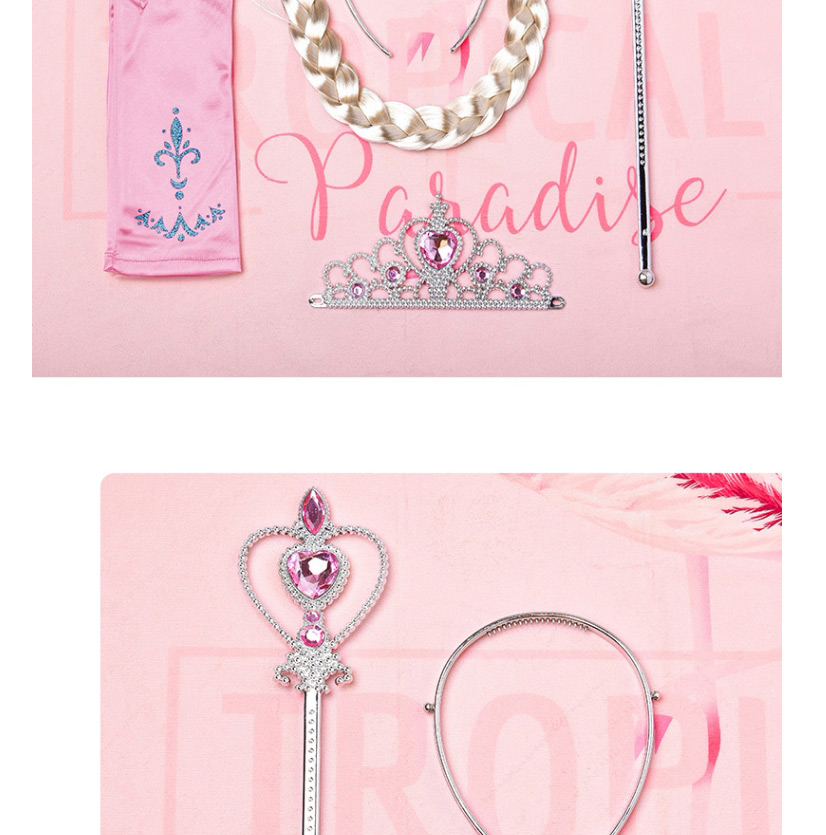 Fashion Four-piece Purple Crown Diamond Crown Magic Wand Childrens Hair Accessories Set,Jewelry Sets