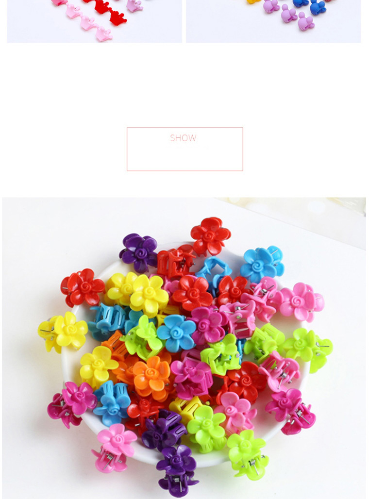 Fashion Pink Square Box-30 Rabbit Catch Clips Resin Love Crown Mouse Bunny Clip Set,Hair Claws