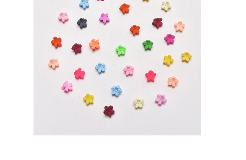 Fashion 100 Small Flower Clip Resin Geometrical Contrast Color Gripper,Hair Claws