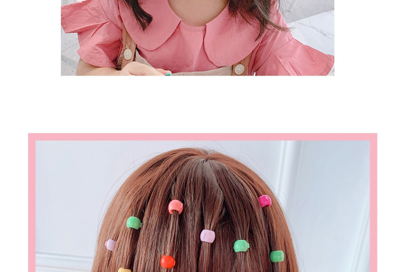 Fashion 25 Doudou Buckle Clips + 25 Crown Clipping Clips Resin Geometrical Contrast Color Gripper,Hair Claws