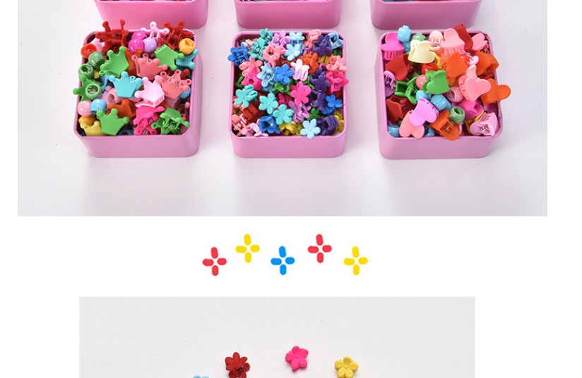 Fashion 25 Doudou Buckle Clips + 25 Love Grasp Clips Resin Geometrical Contrast Color Gripper,Hair Claws