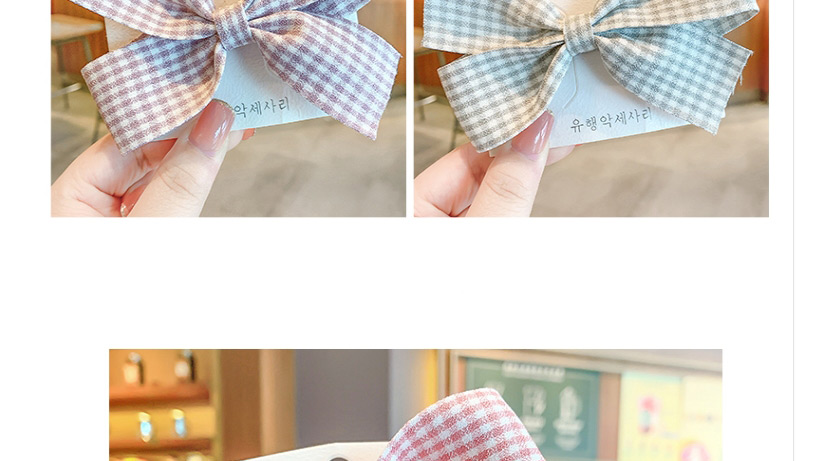 Fashion Korean Fan Grid Lattice Alloy Fabric Bow Hairpin,Hairpins