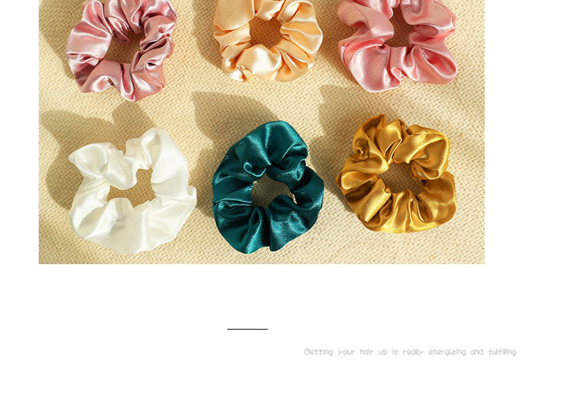 Fashion Guose Tianxiang【7-piece Set】 Floral Plaid Print Hit Color Large Intestine Circle Hair Rope Set,Hair Ring