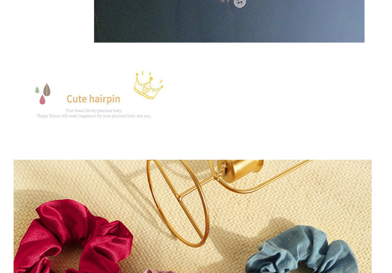 Fashion Guose Tianxiang【7-piece Set】 Floral Plaid Print Hit Color Large Intestine Circle Hair Rope Set,Hair Ring