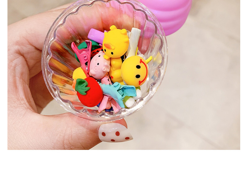 Fashion Cute Bunny Flower [pack Of 10] Resin Alloy Animal Flower And Fruit Hairpin Set For Children,Hairpins