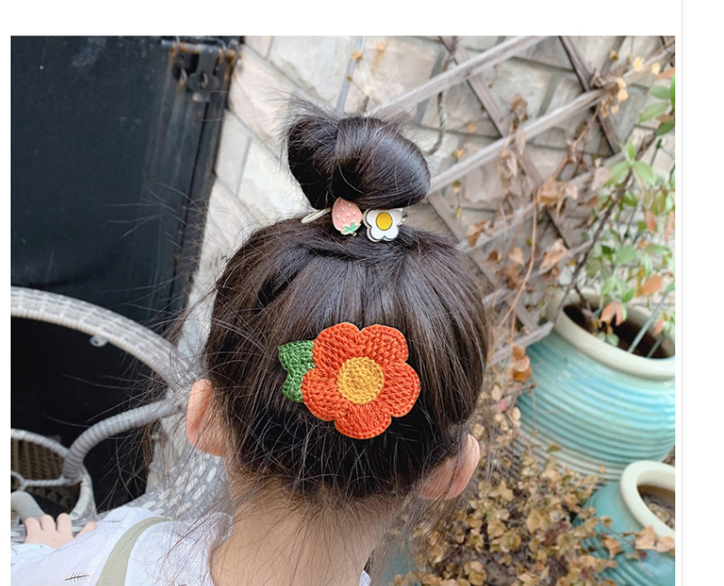 Fashion Sunflower Daisy Type A [9 Packs] Knitted Flowers Fruits Animals Bows Hit Color Velcro,Kids Accessories