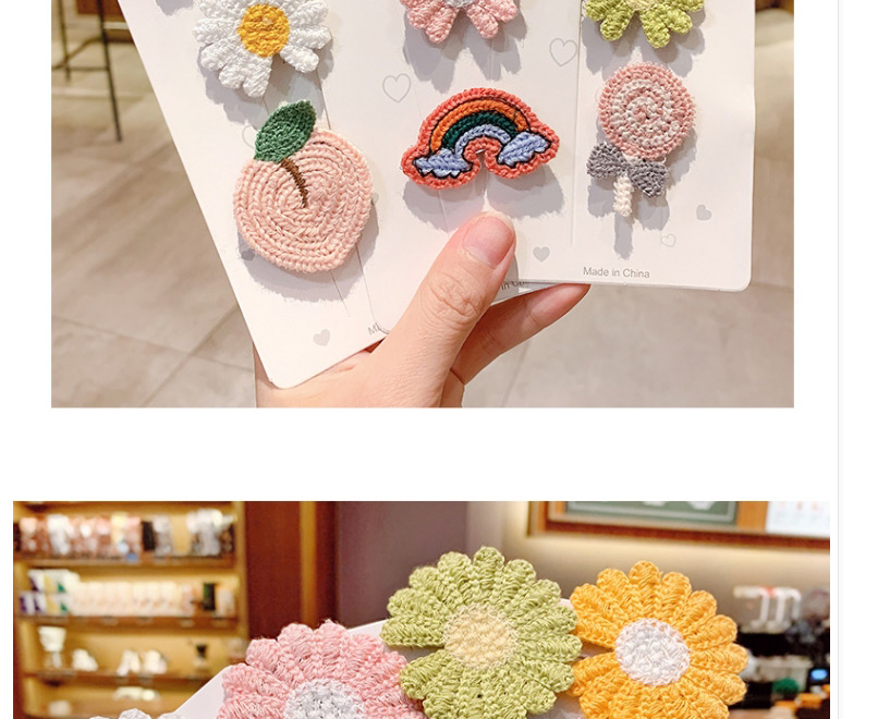 Fashion Flowers And Animals [10 Packs] Knitted Flowers Fruits Animals Bows Hit Color Velcro,Kids Accessories