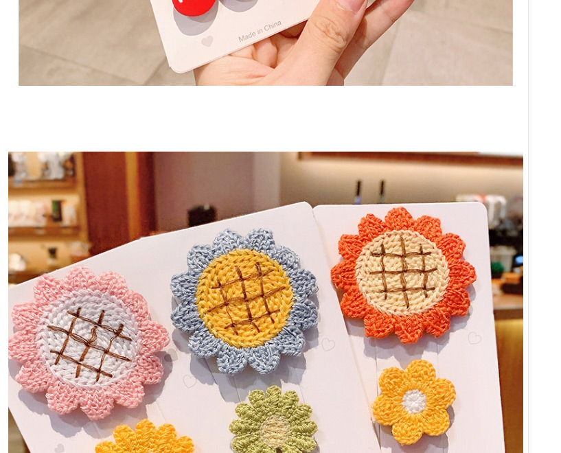 Fashion Pineapple Carrots [6 Packs] Knitted Flowers Fruits Animals Bows Hit Color Velcro,Kids Accessories