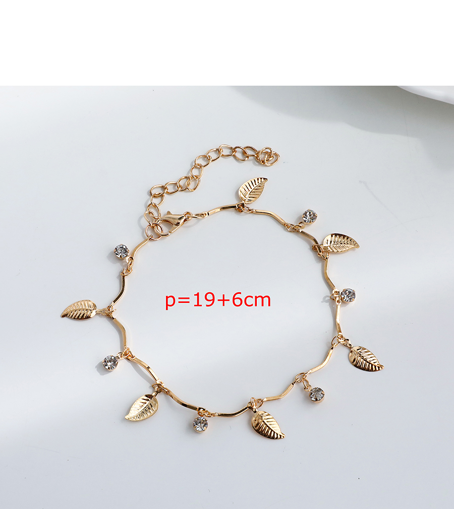 Fashion Gold Color Alloy Diamond Chain Leaf Multi-layer Bracelet,Fashion Bracelets