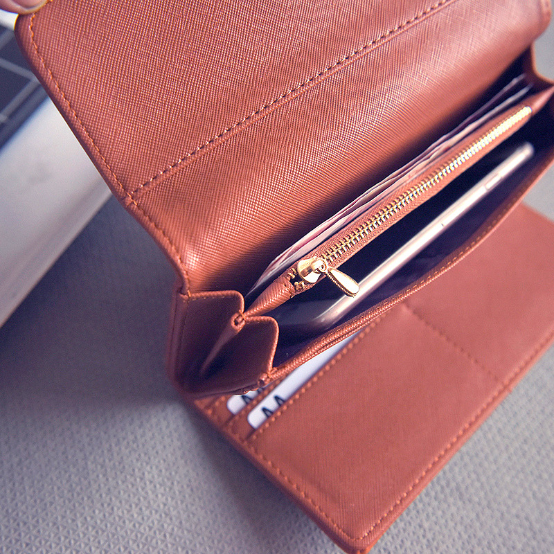 Fashion Brown Long Cutout Flap Wallet,Wallet