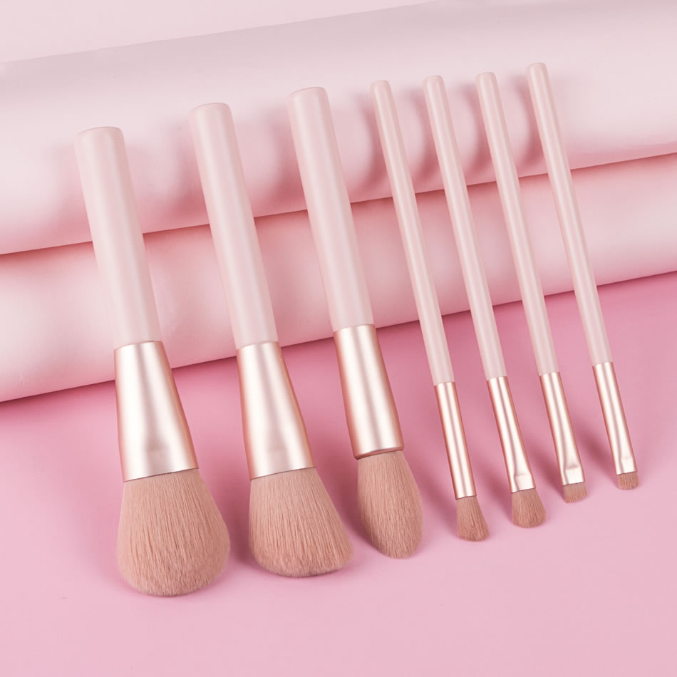 Fashion Pink Wooden Handle Aluminum Tube Makeup Brush Set,Beauty tools