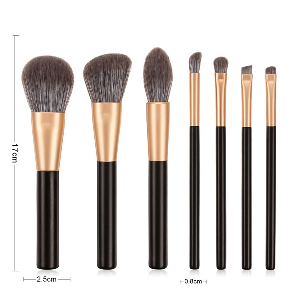 Fashion Elegant Black Wooden Handle Aluminum Tube Makeup Brush Set,Beauty tools