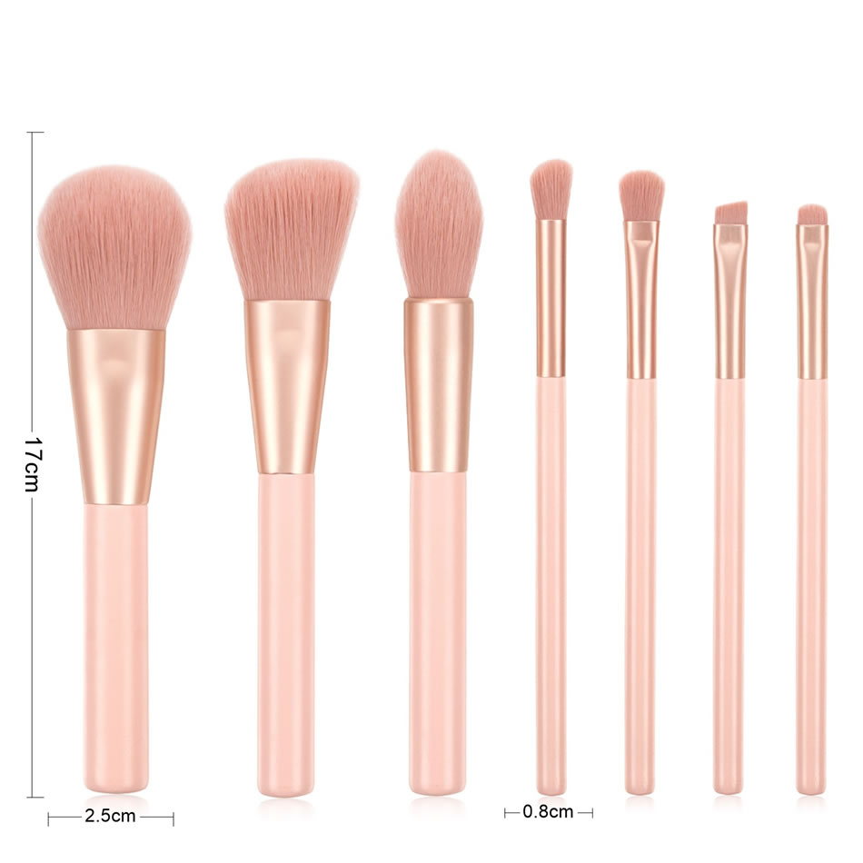 Fashion 7 Sticks Of Fine Powder With Bag Wooden Handle Aluminum Tube Makeup Brush Set With Bag,Beauty tools