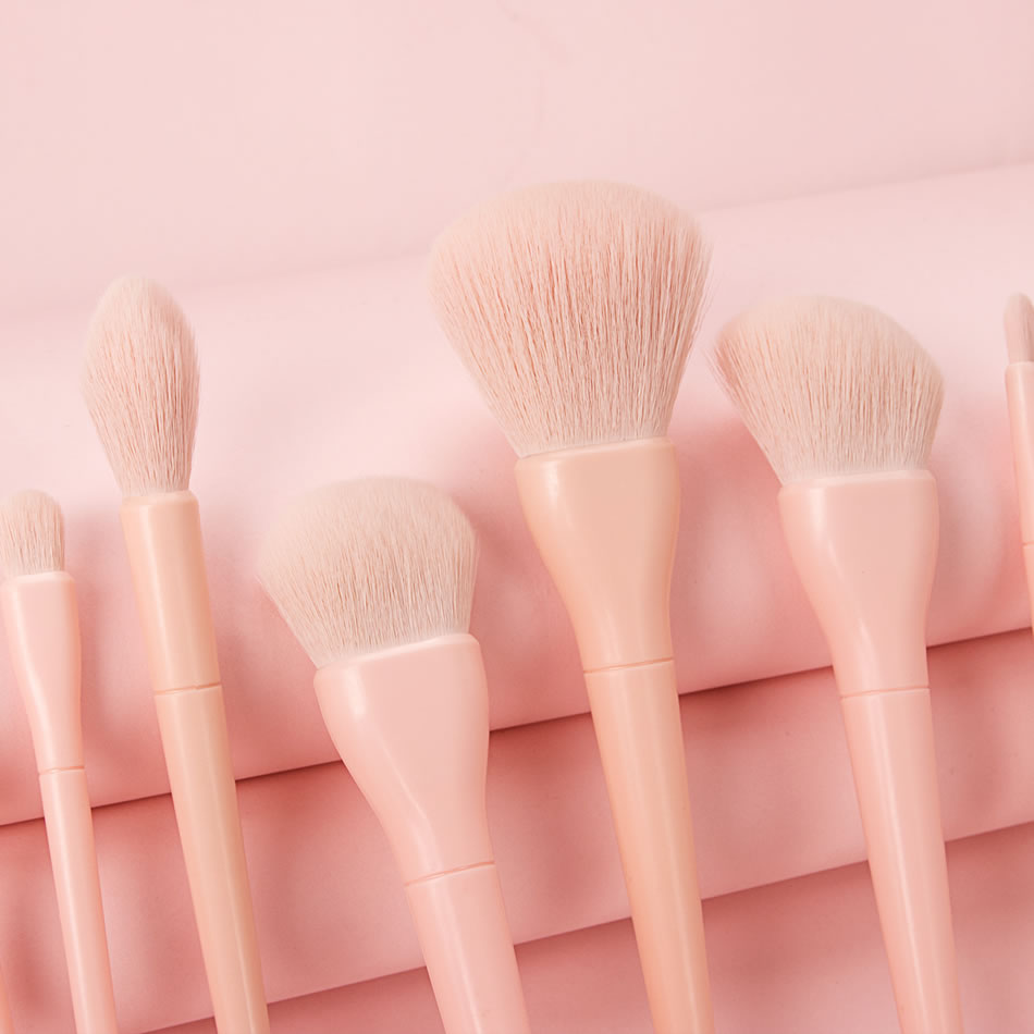 Fashion 10 Sticks Of Vegetarian Powder With Bag Plastic Makeup Brush Set With Bag,Beauty tools