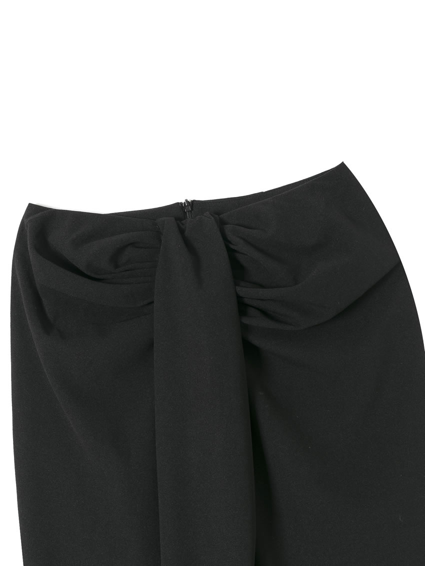 Fashion Black Knotted Cage Sand Split Solid Skirt,Skirts