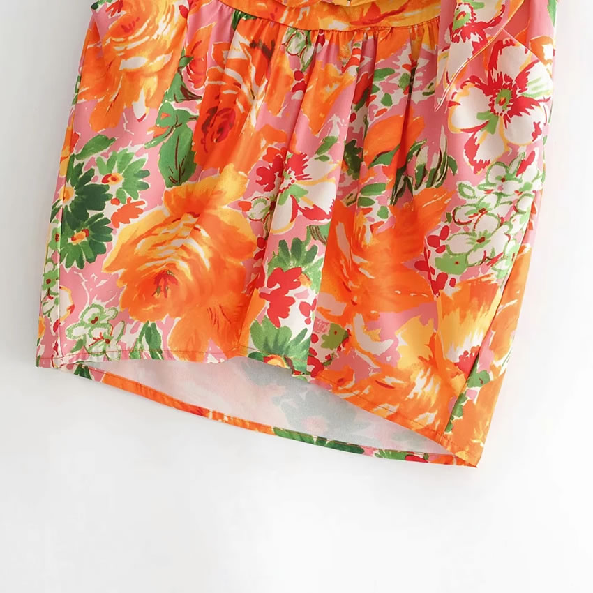 Fashion Printing Flower Print With Belt Skirt,Skirts