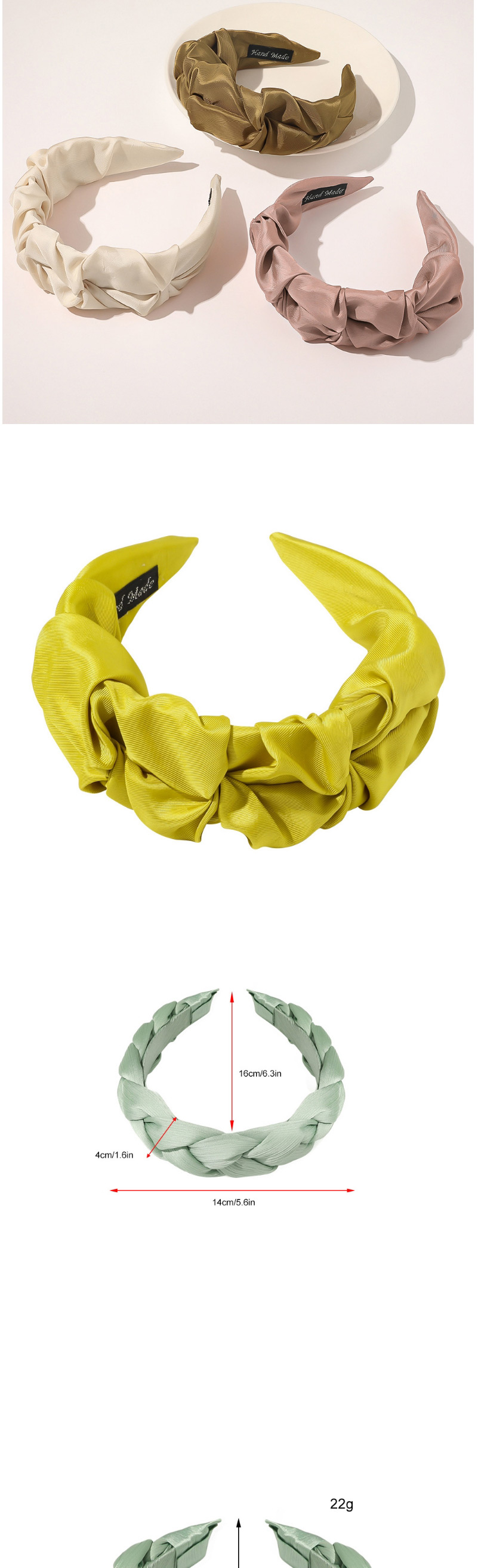 Fashion Twist Mint Green Pleated Fabric Striped Twist Broad-side Headband,Head Band