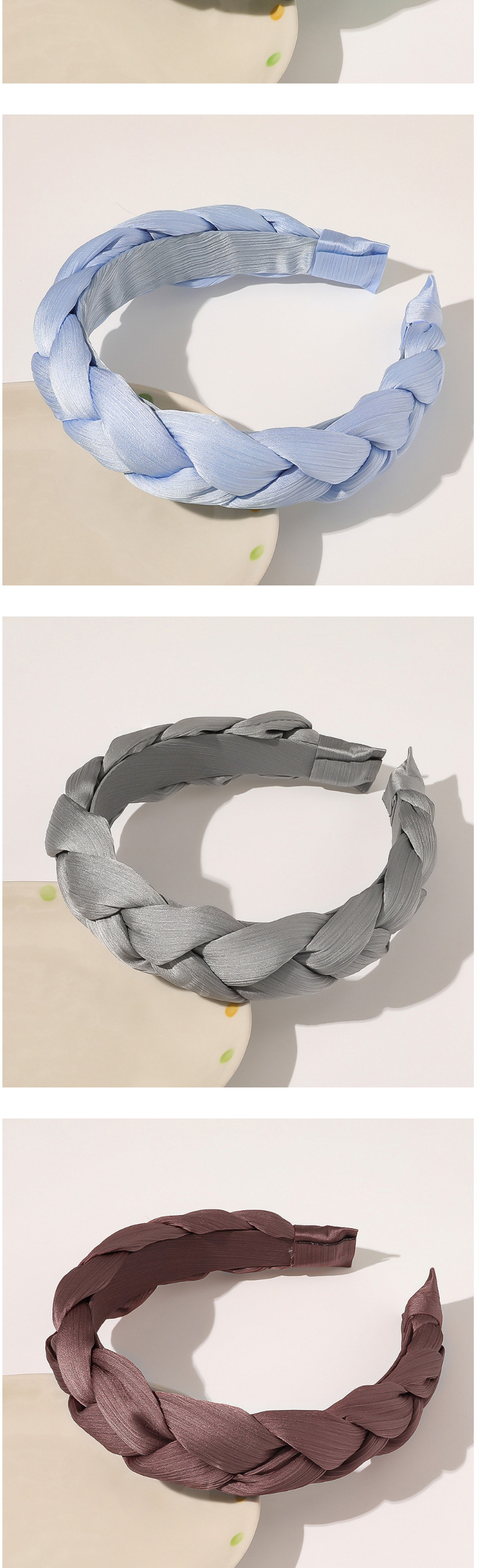 Fashion Folded Beige Pleated Fabric Striped Twist Broad-side Headband,Head Band