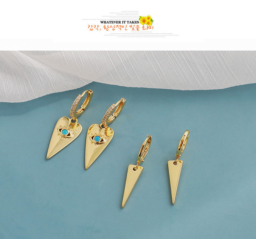 Fashion Golden Copper Triangle Earrings,Hoop Earrings