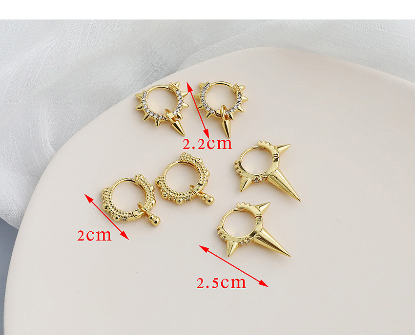 Fashion Golden Copper Inlaid Zircon Geometric Earrings,Hoop Earrings