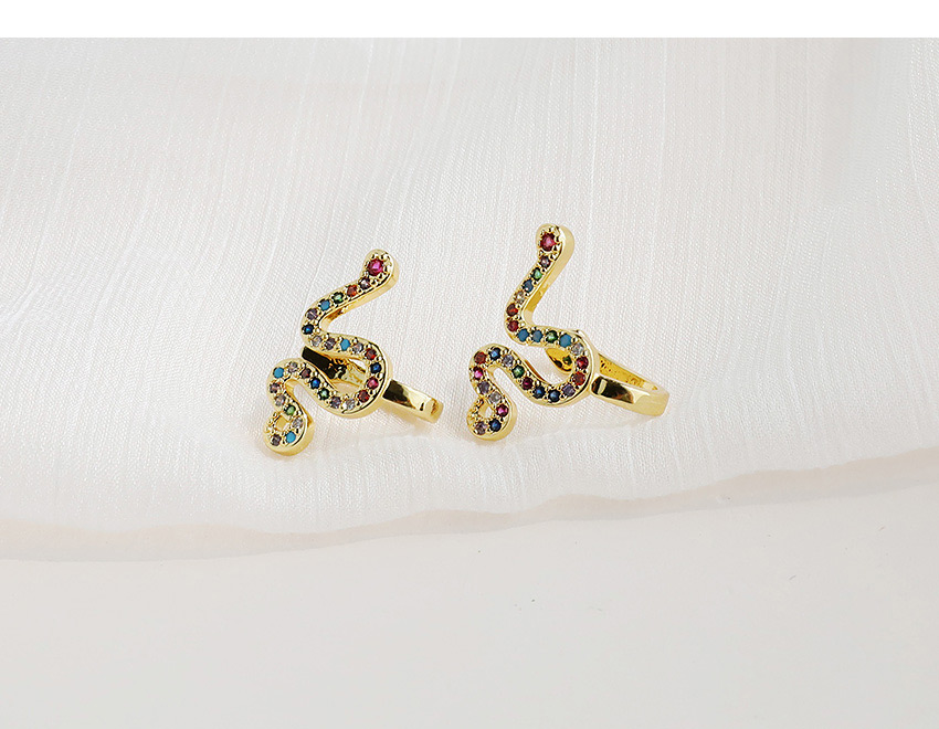 Fashion Golden Copper Inlaid Zircon Serpentine Ear Bone Clip,Earrings