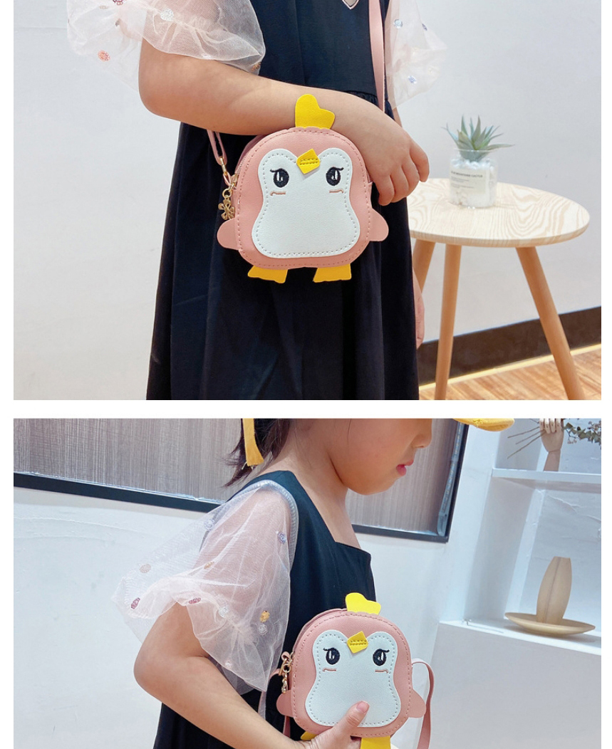 Fashion Pink Penguin Stitching Childrens Shoulder Messenger Bag,Shoulder bags