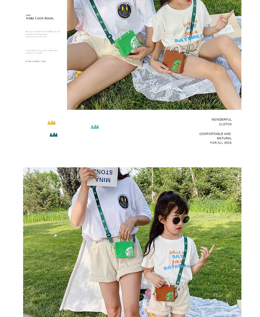 Fashion Brown Silicone Print Kids Messenger Shoulder Bag,Messenger bags