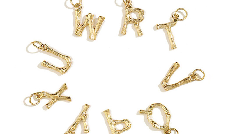 Fashion 14k Gold-v Stainless Steel Gilded Letter Cutout Pendant,Jewelry Findings & Components