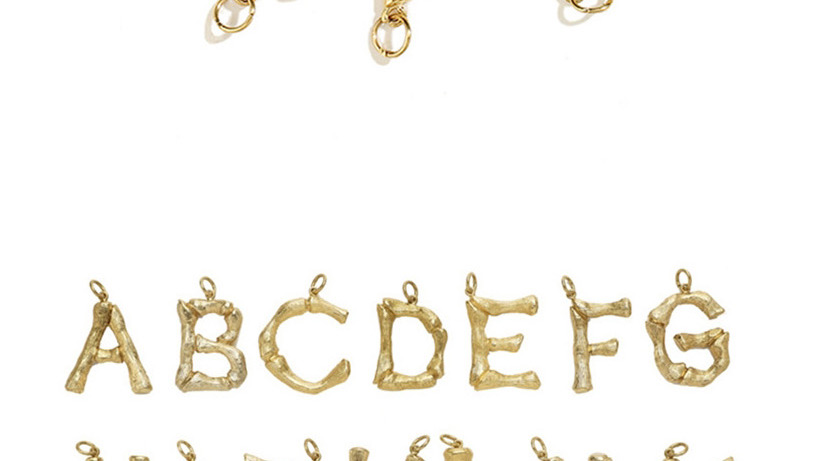 Fashion 14k Gold-e Stainless Steel Gilded Letter Cutout Pendant,Jewelry Findings & Components
