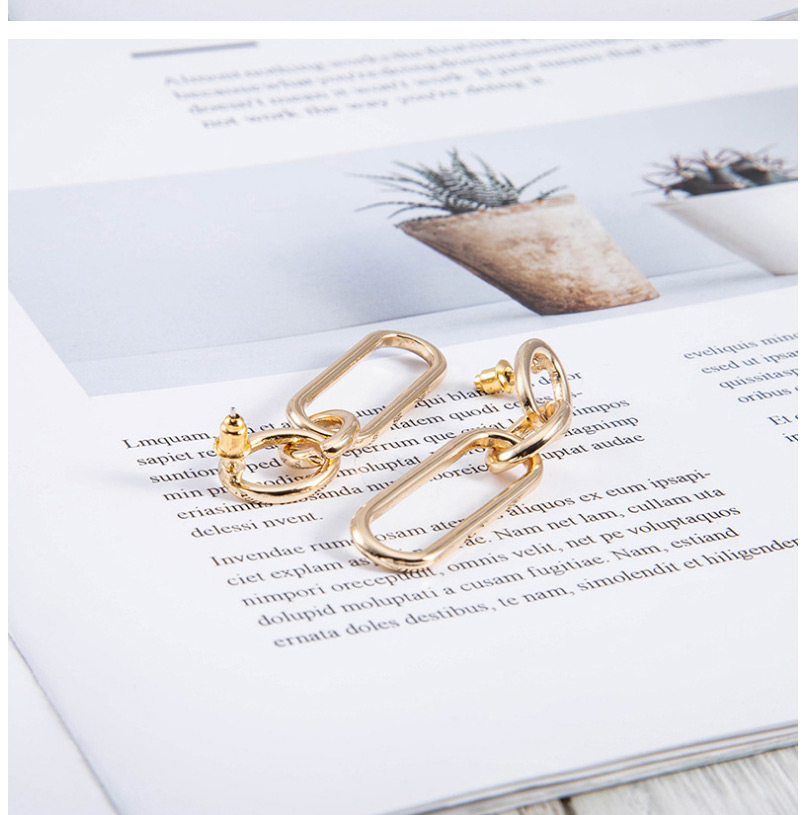 Fashion Golden Geometric Alloy Hollow Earrings,Drop Earrings