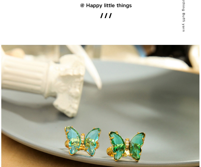 Fashion Vine Green Butterfly Diamond Alloy Open Ring,Fashion Rings