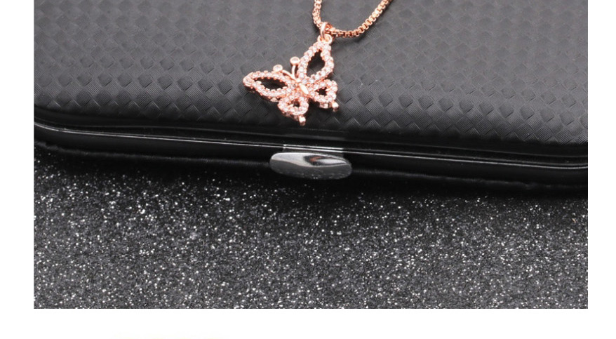 Fashion Rose Gold Micro Zircon Butterfly Pendant Necklace,Pendants