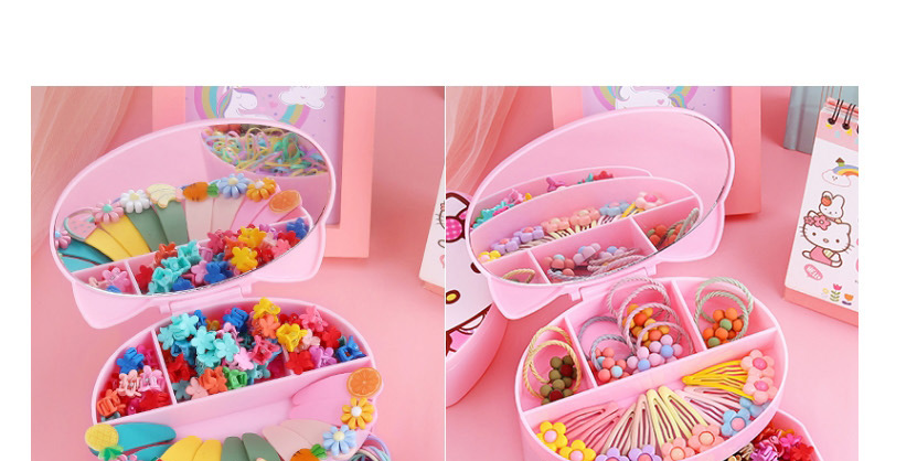 Fashion 116-piece Set Of Small Flower Hair Rope + Flow Sofa Clip Resin Flower Fruit Crown Rainbow Children Hairpin Hair Rope Set,Kids Accessories