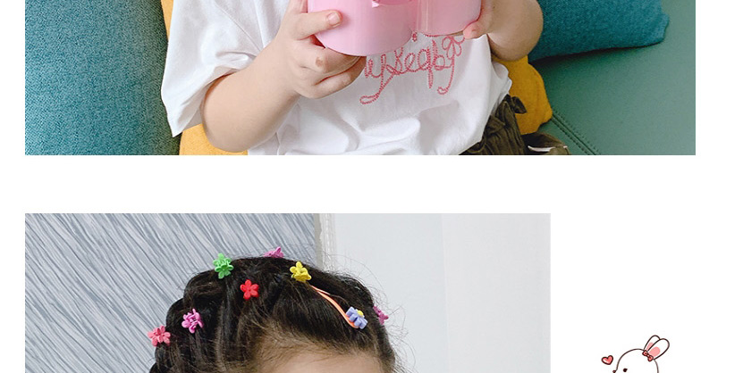 Fashion Small Flower Hair Rope Hairpin + Crown Hair Comb 1024 Piece Set Resin Flower Fruit Crown Rainbow Children Hairpin Hair Rope Set,Kids Accessories