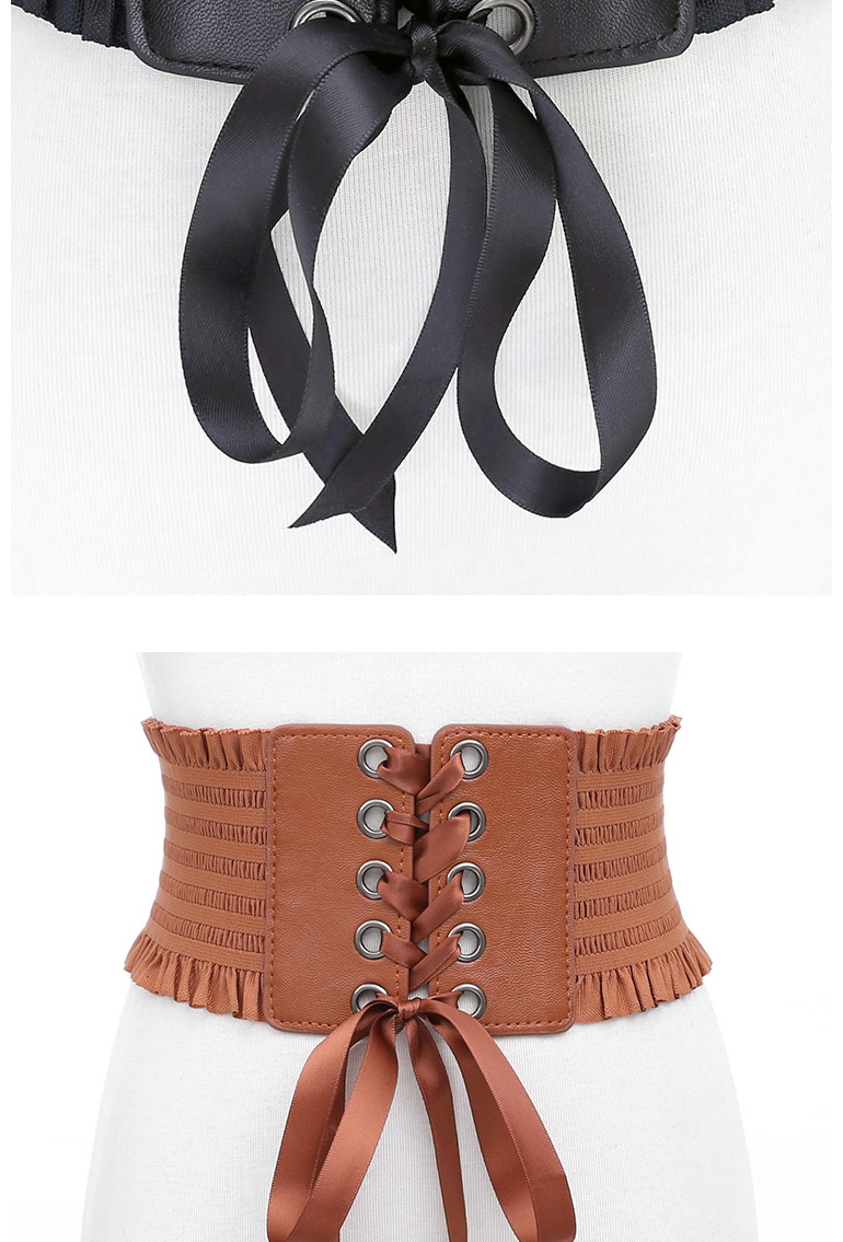 Fashion Brown Fringed Bow Tie Wide Belt,Wide belts